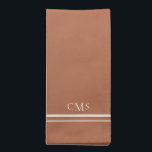 Modern White Monogram Terracotta Cloth Napkin<br><div class="desc">Terracotta Monogram Dinner Napkin.  Customize.</div>