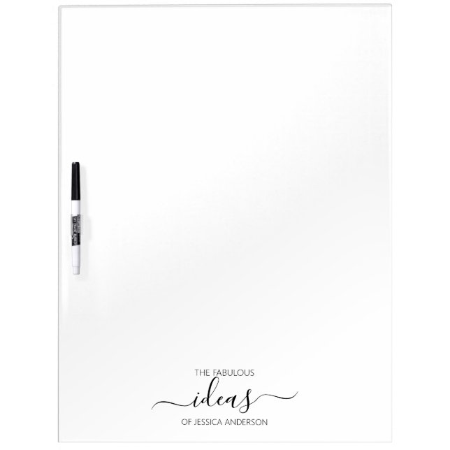 Modern white name dry erase board (Front)