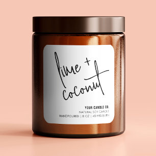 Modern White Natural Candle / Soap Product Label