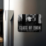 Modern White Neon Class of 2024 Photo Graduation Magnet<br><div class="desc">Announce your grad's special achievement with our neon graduation magnets. The modern graduation magnet displays the graduate's horizontal photo with "Class of 2024" in white neon lettering. Personalize the photo graduation magnet by adding the graduate's name and school name. The graduation photo magnet is perfect for both high school and...</div>
