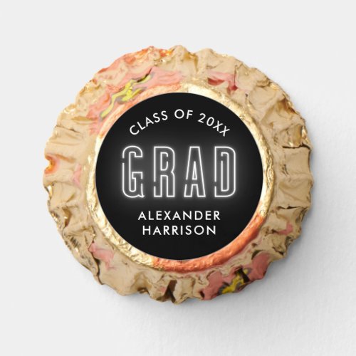 Modern White Neon Graduation Reeses Peanut Butter Cups