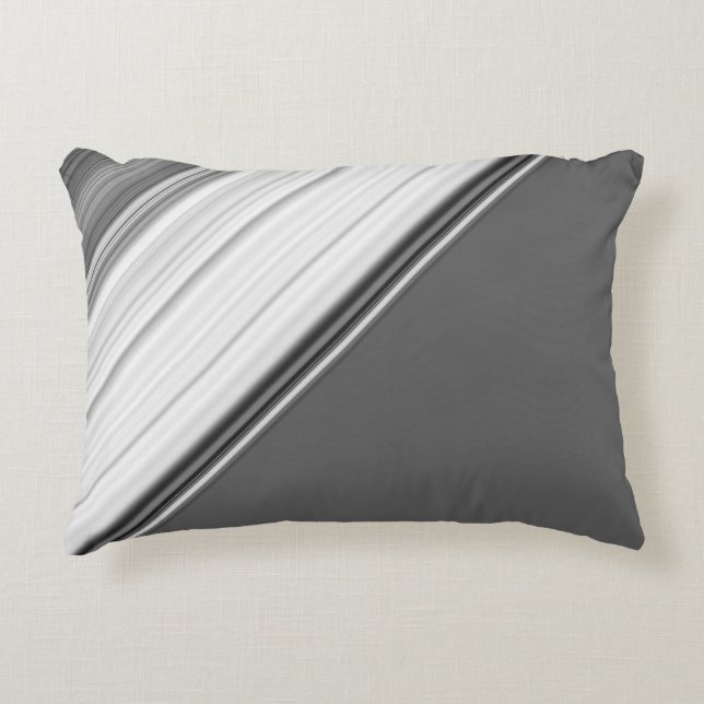 Modern White on Gray Monogram Accent Pillow (Front)