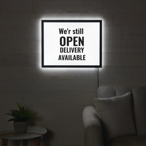 Modern White Open 24 Hours  LED Sign