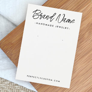 Modern white or any color earring display card