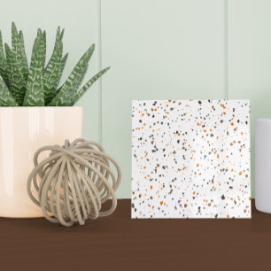 Modern White Orange Brown Terrazzo Ceramic Tile