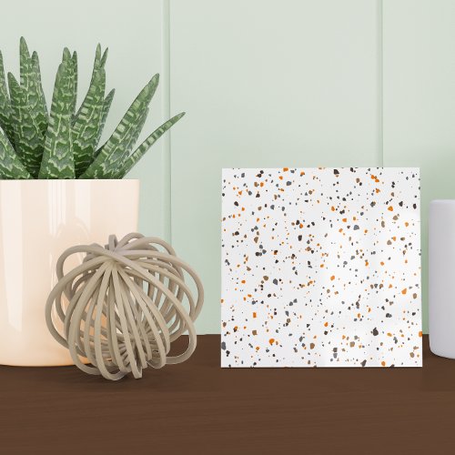 Modern White Orange Brown Terrazzo Ceramic Tile
