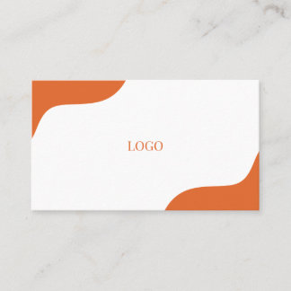 modern white orange business card