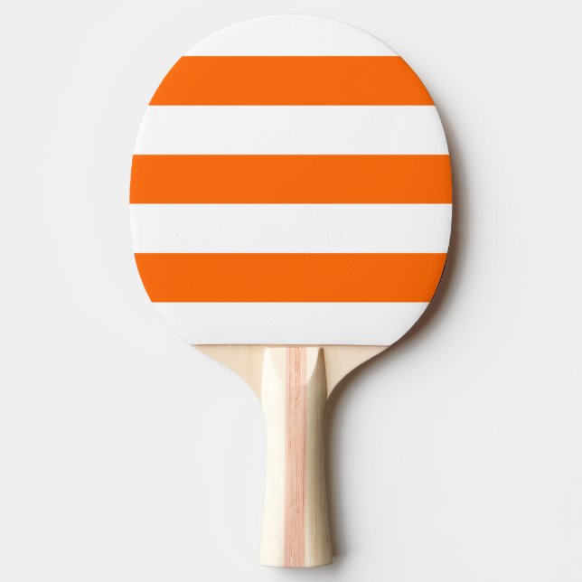 Modern White, Orange Stripe Ping-Pong Paddle (Front)