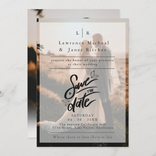 Modern White overly Photo minimalist invite