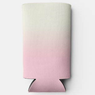 Modern White Pastel Pink Ombre Gradient Seltzer Can Cooler