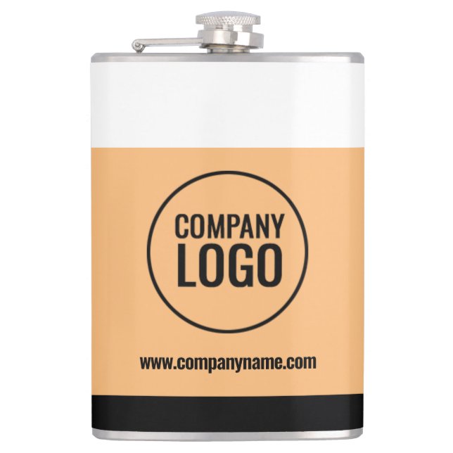 Modern White Peach Black Company Logo Website Flask (Front)