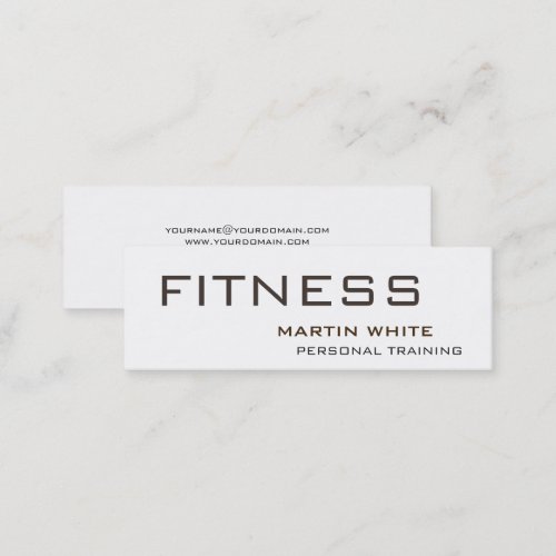 Modern White Personal Trainer Gym Bodybuilding Mini Business Card