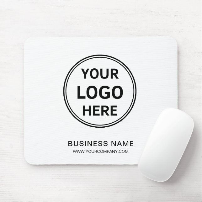 Modern White Personalized Logo Business Corporate Mouse Pad (With Mouse)