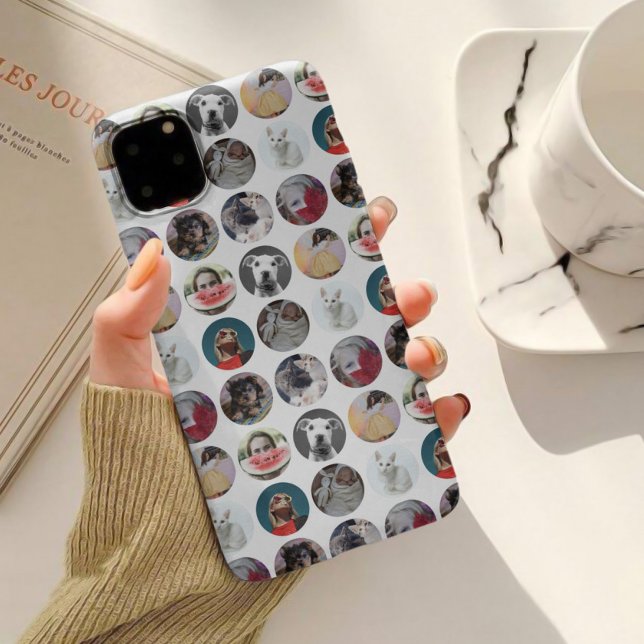 Modern White Photo Circle Pattern Case-Mate iPhone Case (Creator Uploaded)