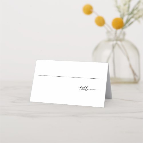 Modern White Photo Script Wedding Place Card