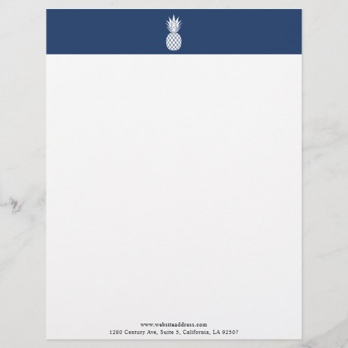 Modern White Pineapple logo Letterhead