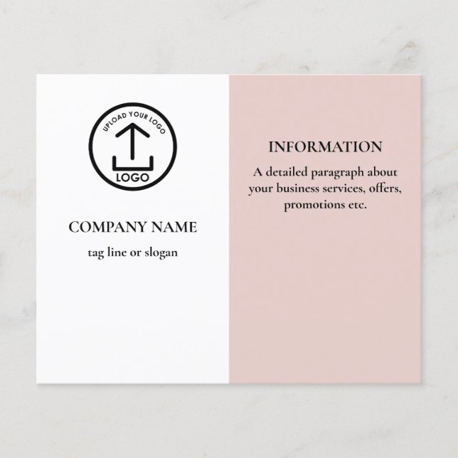 Modern White Pink Promotional Business Logo Flyer (Front)
