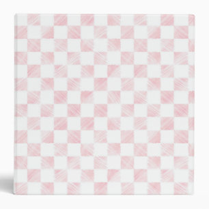 Modern White Pink Squares checkerboard 3 Ring Binder