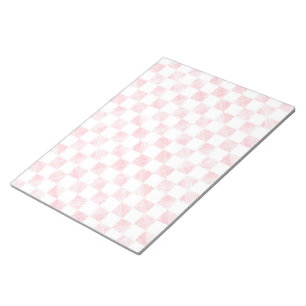 Modern White Pink Squares checkerboard Notepad