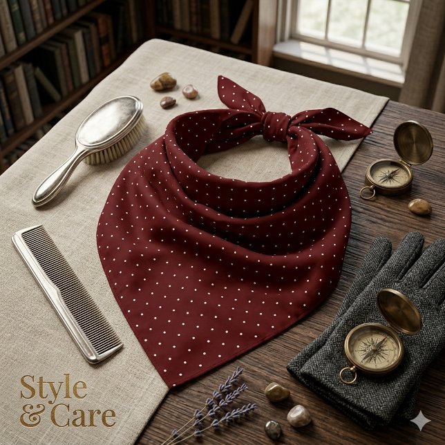 Modern White Polka Dot Maroon Pattern Bandana (Modern White Polka Dot Maroon Pattern Bandana)
