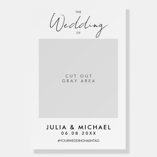 Modern White Prop Wedding Selfie Photo Frame Foam Board Zazzle