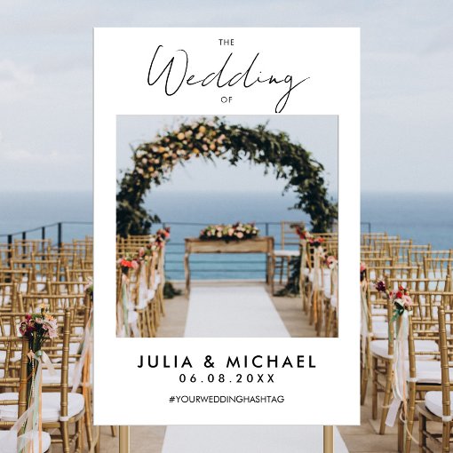 Modern White Prop Wedding Selfie Photo Frame Foam Board Zazzle