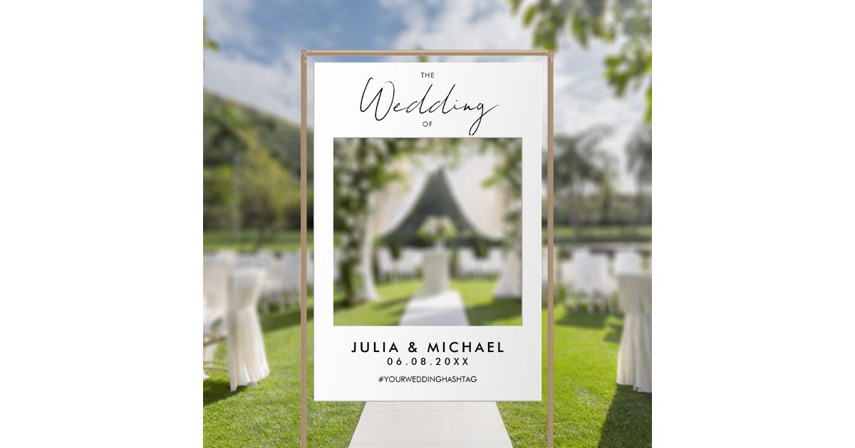 Modern White Prop Wedding Selfie Photo Frame Foam Board Zazzle
