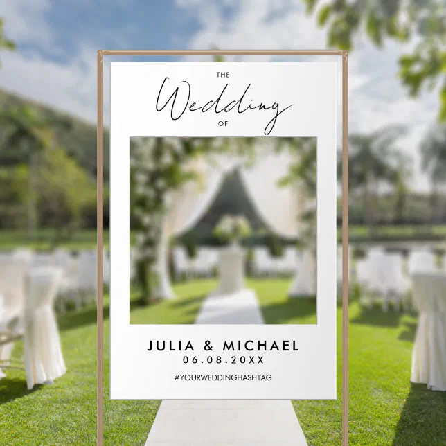 Modern White Prop Wedding Selfie Photo Frame Foam Board Zazzle