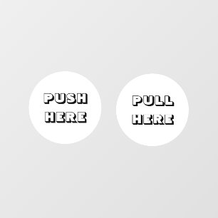 Modern White Push Pull door sign