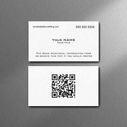 Modern White QR Code Business Card Templates