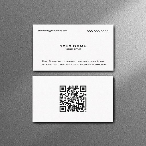 Customizable Modern White QR Code Business Card Templates