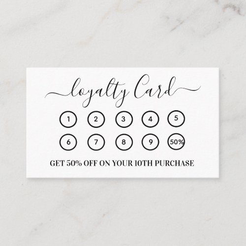 Modern White QR Code Business Logo Loyalty Card
