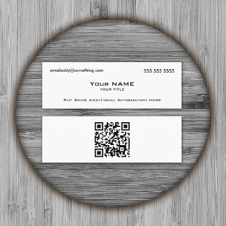 Modern White QR Code Mini Business Card