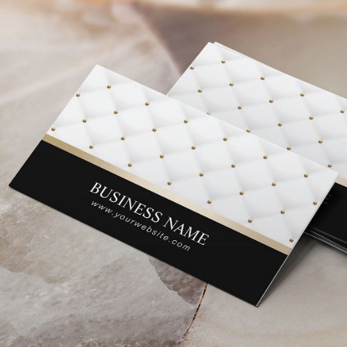 Modern White Quilts Beauty Salon SPA Business Card