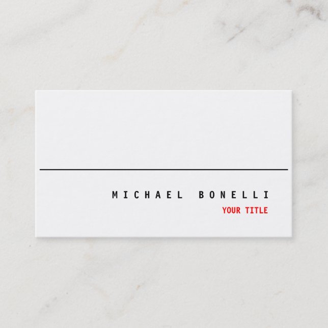 Modern White Red Color Professional Business Card (Front)
