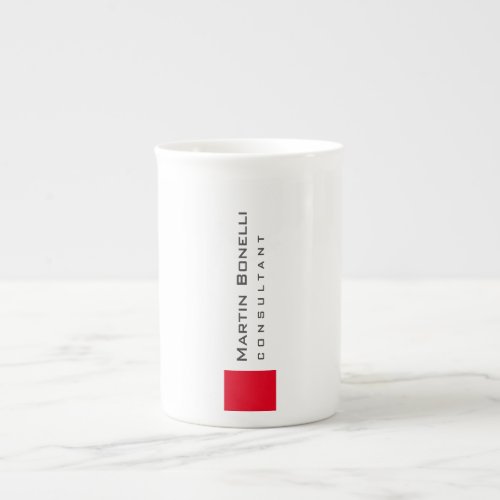 Modern White Red Simple Consultant Bone China Mug