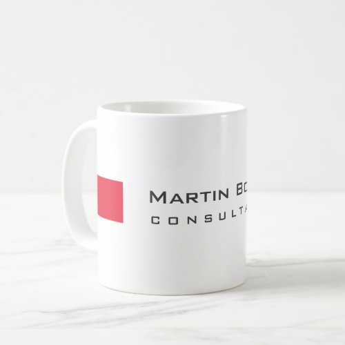 Modern White Red Simple Consultant Coffee Mug
