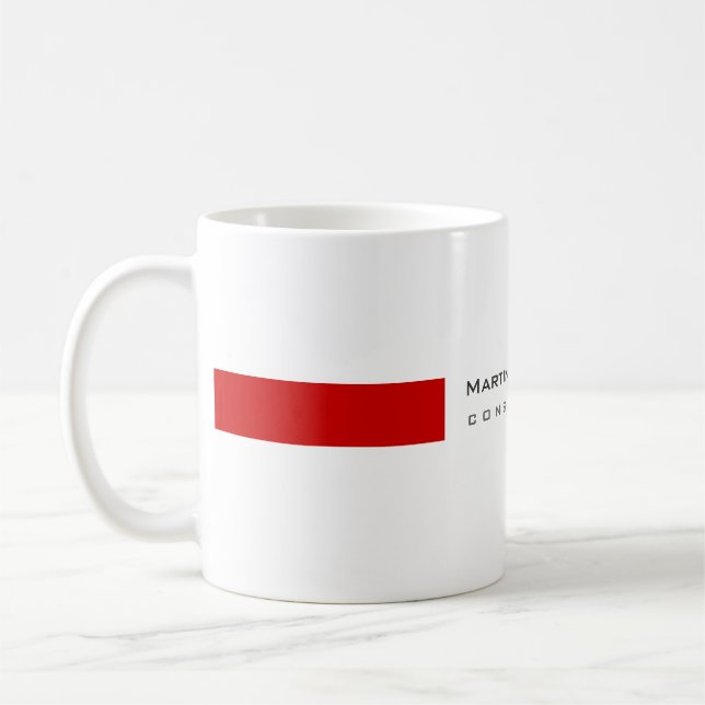 Modern White Red Simple Consultant Coffee Mug (Left)