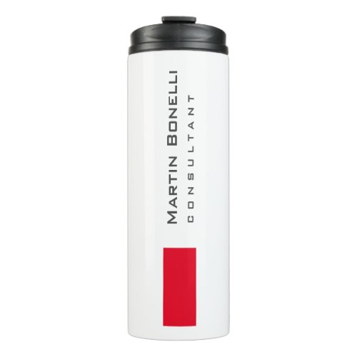 Modern White Red Simple Consultant Thermal Tumbler