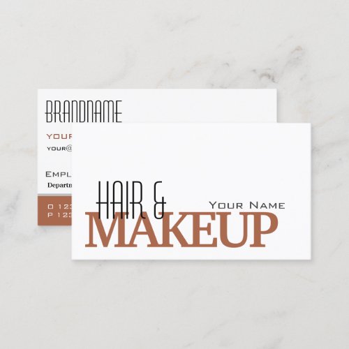 Modern White Reddish Brown Simple and Professional Business Card