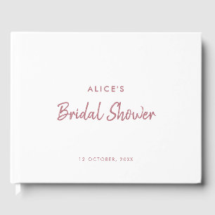 Modern White & Rose Gold Bridal Shower Guest Book
