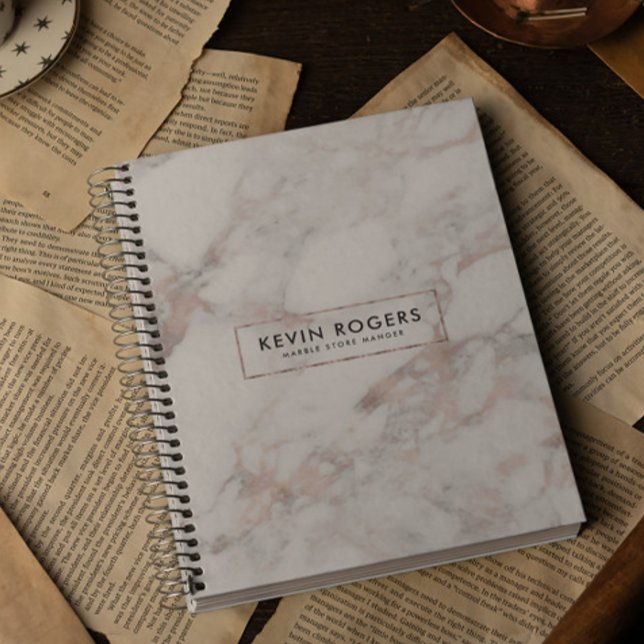 Modern White & Rose-Gold Faux Marble Notebook (Creator Uploaded)
