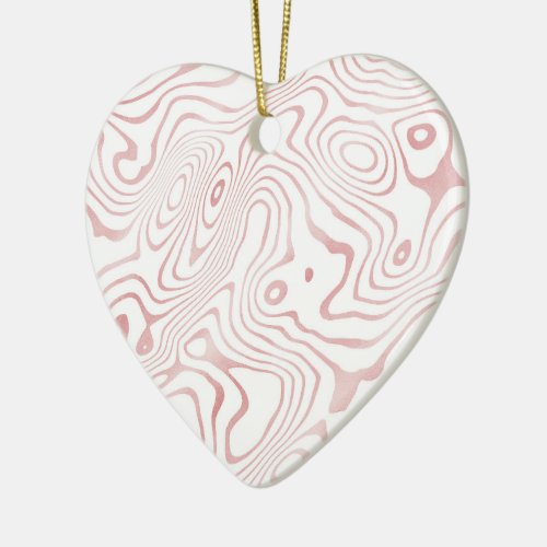 Modern White Rose Gold Marble Abstract Ceramic Ornament