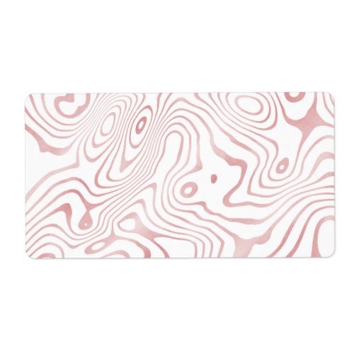 Modern White Rose Gold Marble Abstract Label
