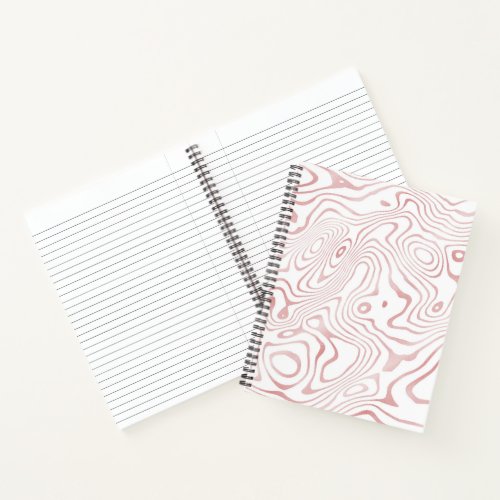 Modern White Rose Gold Marble Abstract Notebook