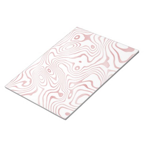 Modern White Rose Gold Marble Abstract Notepad
