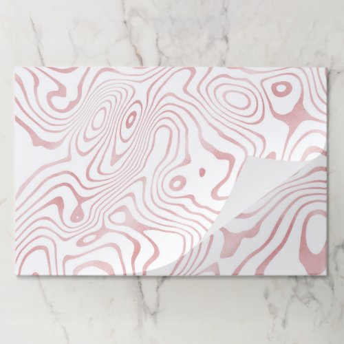 Modern White Rose Gold Marble Abstract Paper Pad