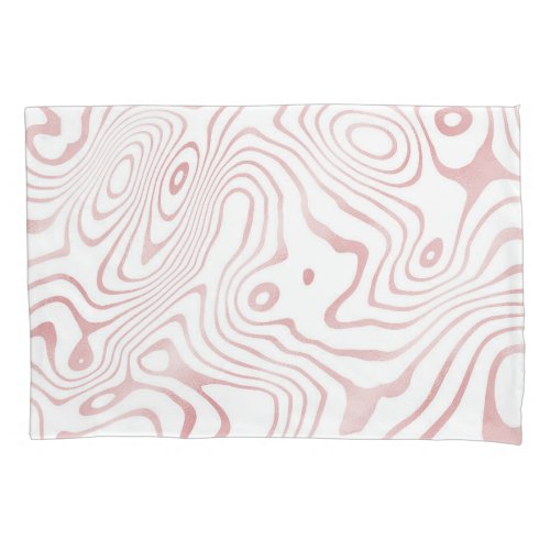 Modern White Rose Gold Marble Abstract Pillow Case