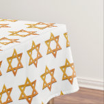 Modern White | Rosh Hashanah | STAR OF DAVID Tablecloth<br><div class="desc">Modern white STAR OF DAVID Tablecloth, showing with faux gold Star of David in a tiled pattern. This is a minimalist, simple elegant design, suitable for Jewish holidays and celebrations, such as Rosh Hashanah, Chanukah, Passover, Bar/Bat Mitzvahs, etc. Available in other colors, or you can change the color by clicking...</div>
