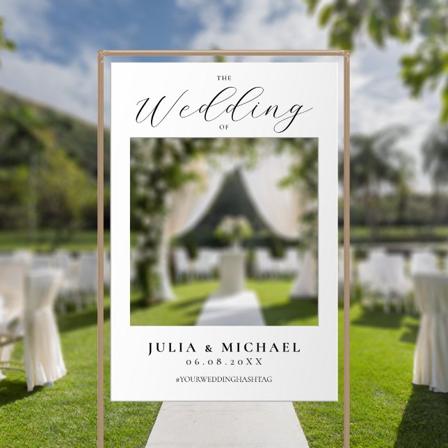 Modern White Selfie Photo Frame Wedding Sign (Creator Uploaded)